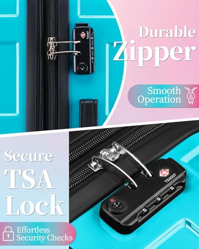 Image of Luggage Set With Spinner Wheels, Carry On Suitcase with TSA Lock, Expandable Checked Suitcase for Women
