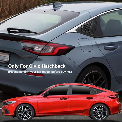 CKE for 11th Gen Civic Hatchback Compatible with Honda Civic 2026 2025 2024 2023 2022 Accessories Sport Car Exterior Rear Side Window Louvers Air Vent Scoop Shades Cover Blinds -Carbon Fiber Style by CKE - Image 2