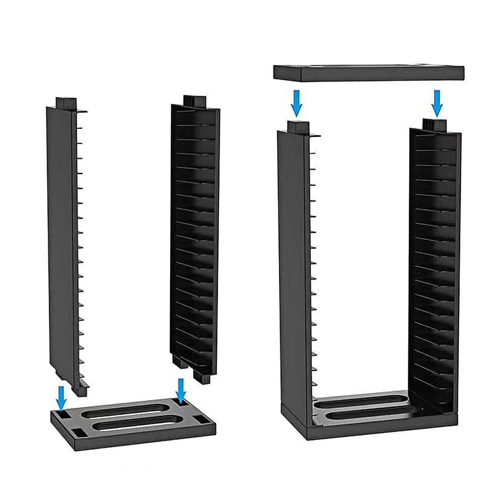 Torre di Stoccaggio per Dischi di Gioco, 19221 Scaffale per CD Scaffale per CD Scaffale a Doppio Strato Organizzatore di Supporto Supporto per Disco di Gioco Universale