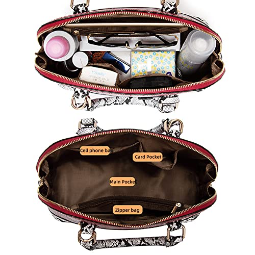 Yohora Women Crocodile Pattern Leather Handbag with Large Capacity Retro Crossbody Shoulder Purse Wallet for Work 2pcs Set4