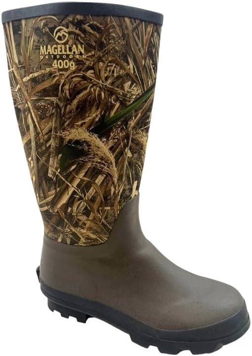 Men's Mucker Wellingtons Wellies – Green Camo Waterproof Rubber Rain Boots – Festival, Garden & Outdoor Mud Shoes – Durable Non-Slip Sole