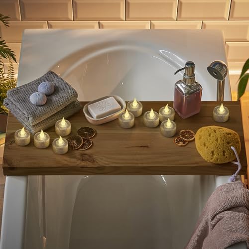Image of FURORA LIGHTING Champagne Gold Glitter 1.45 inchx1.57 inch LED Tealights, 12-Pack | Champagne gold glitter tealights with warm white flicker, no timer, CR2032 batteries included - perfect for lanterns.