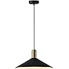 KCO Lighting Farmhouse Matte Black Barn Pendant Light 1-Light Mid Century Dome Pendant Lighting Industrial Cone Hanging Light Single Kitchen Island Light Fixture for Dining Room (Black)