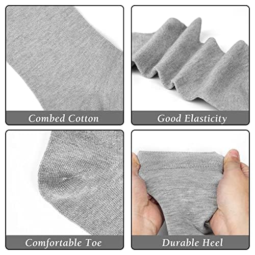 Chalier Apparel 6 Pairs Mens Cotton Socks Solid Running Casual Crew Athletic Dress Socks For Men（Drak Grey） #TOP2