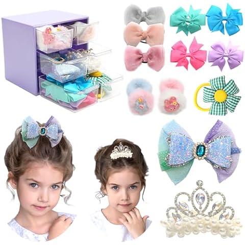 Hair Accessories for Girls (Pack of 12), Including Hair Clips for Girls, Pony Tails Hair Ties, Hair Bows, Girls Hair Accessories With Alligator For Girls Toddlers Kids Teens Aged 2-10 Years Old Cover