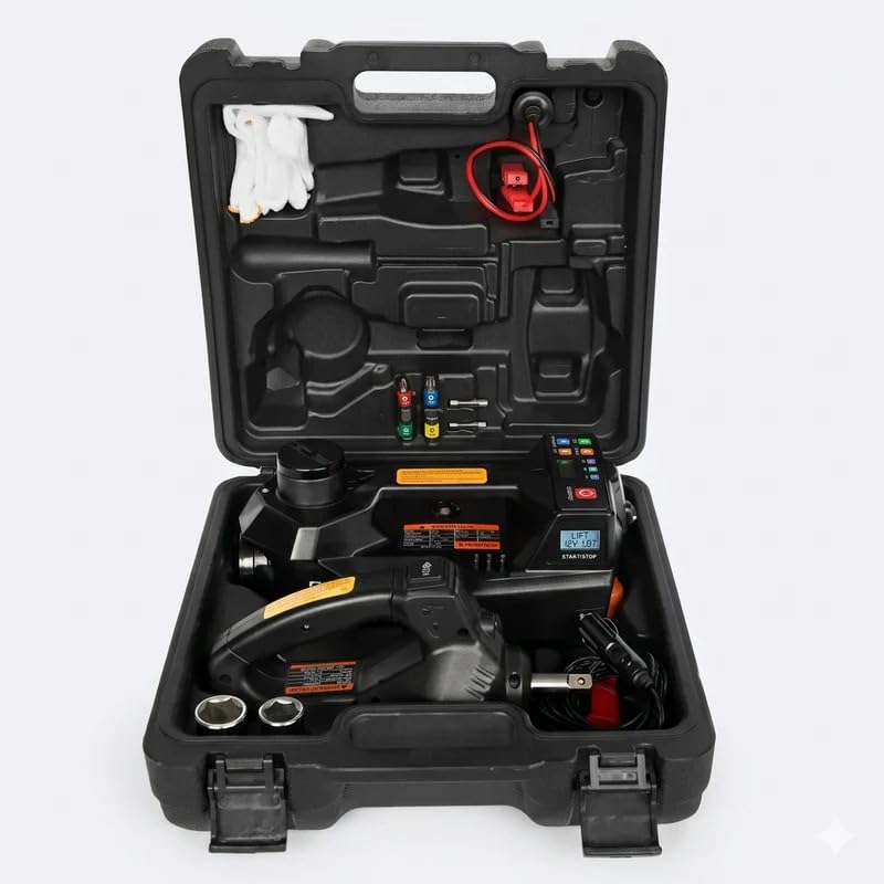 ROGER Jackon Kit 5 Ton 3-in-1 Electric Car Jack Kit | Electric Wheel Nut Opener | Digital Tyre Inflator | One-Touch Operation | 2-Year Warranty-picture-28
