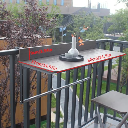 Table de bar de balcon pour balustrade et table d'appoint de jardin