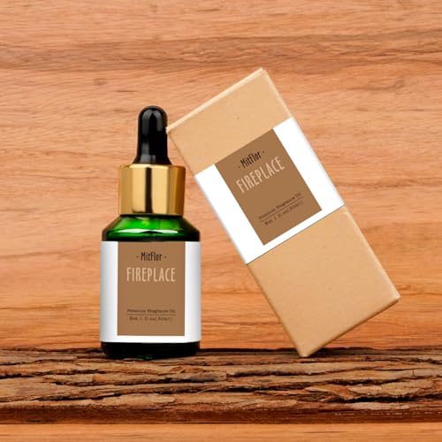 Image of Fireplace Fragrance Oils, MitFlor 30ml Scented Essential Oil for Diffuser, Premium Fragrance Oil for Candle & Soap Making, Winter Aromatherapy Diffuser Oil, Warm & Woody Scent for Home Fragrance