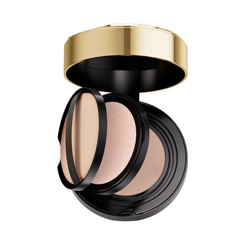 Face Powder Makeup, Finishing Powder With Puff for Natural Coverage, Rose Flawless Double Layer Air Cushion Powder, Vegan & Cruelty-Free, Natural