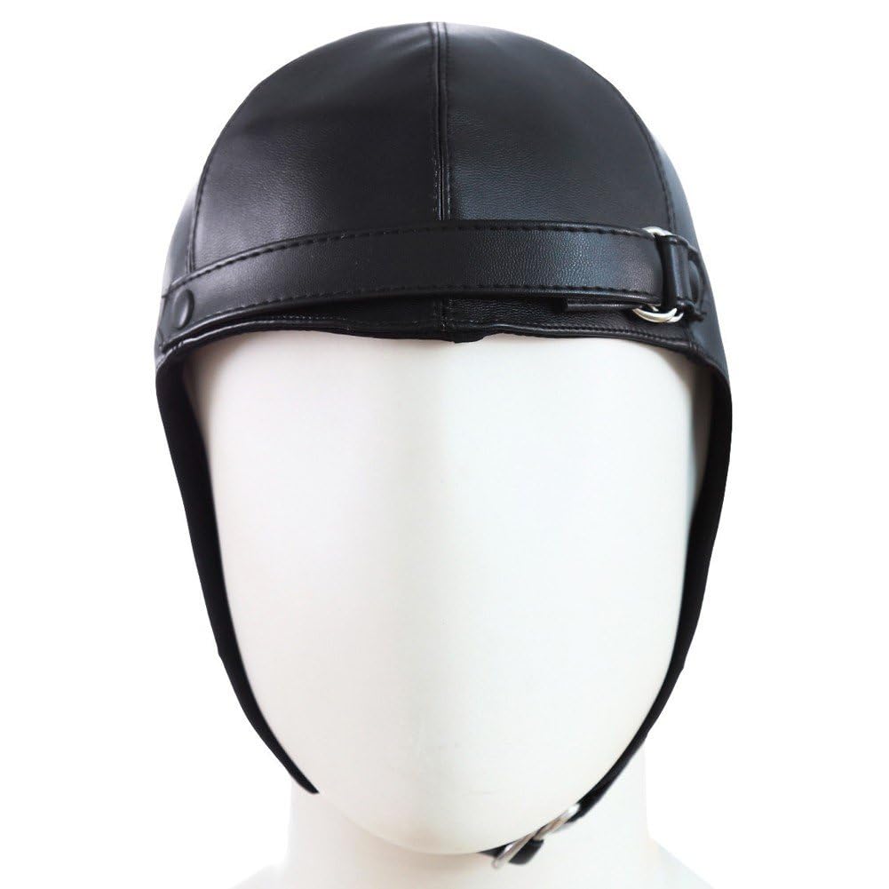 Skórzana czapka pilotka dla mężczyzn, czapka motocyklowa w stylu lotniczym, ciepła czapka, oryginalna czapka na kask rycerski na zimną pogodę