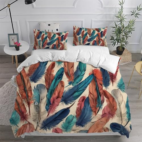 Housse de couette plumes bleues pour créer un nid douillet dans la chambre enfant