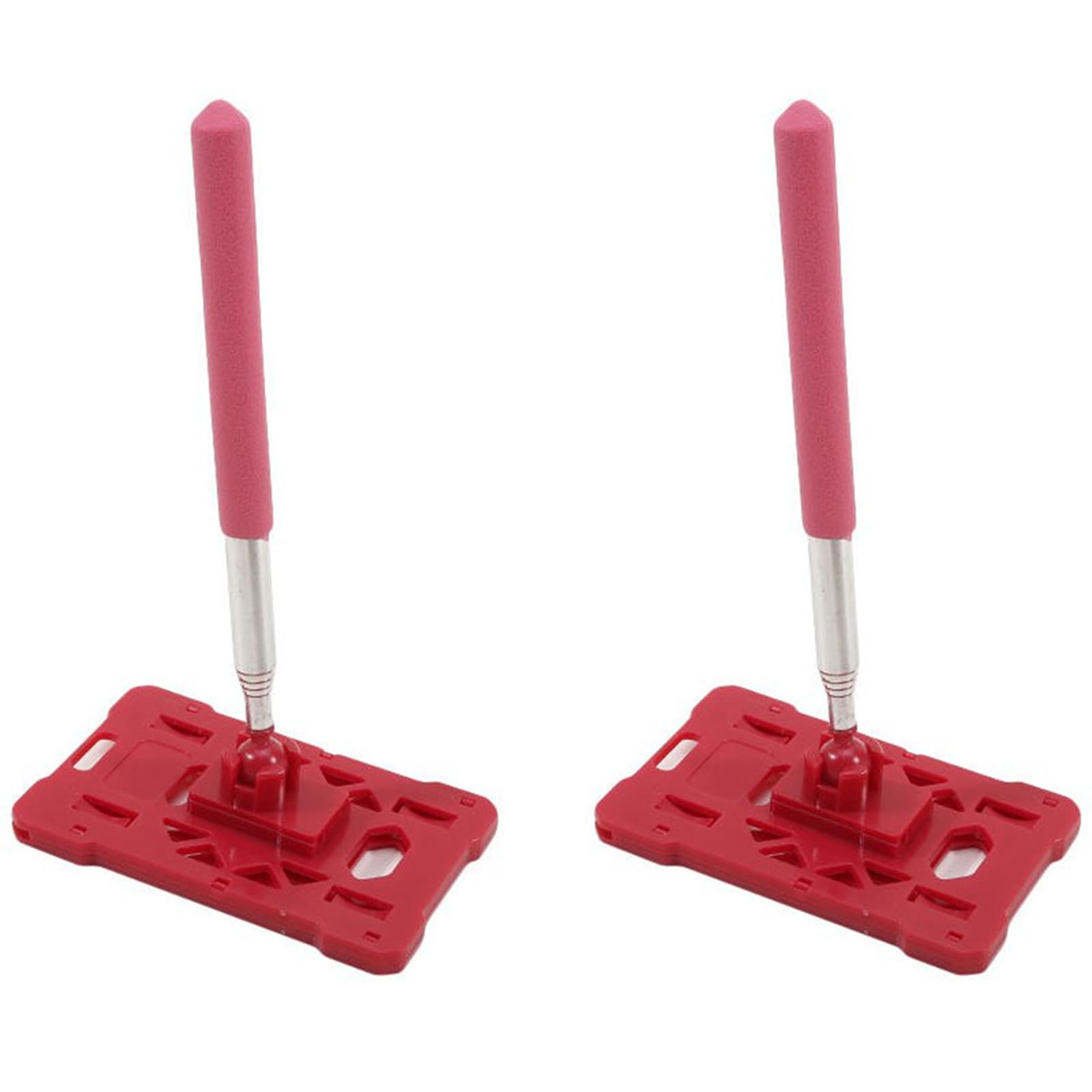 OAIEU 1-2Pcs Telescopic Rod Card Holder Reacher Car Parking Contactless Payment Rod Vehicle Parking Toll Swiping Stick(Red-2Pcs)