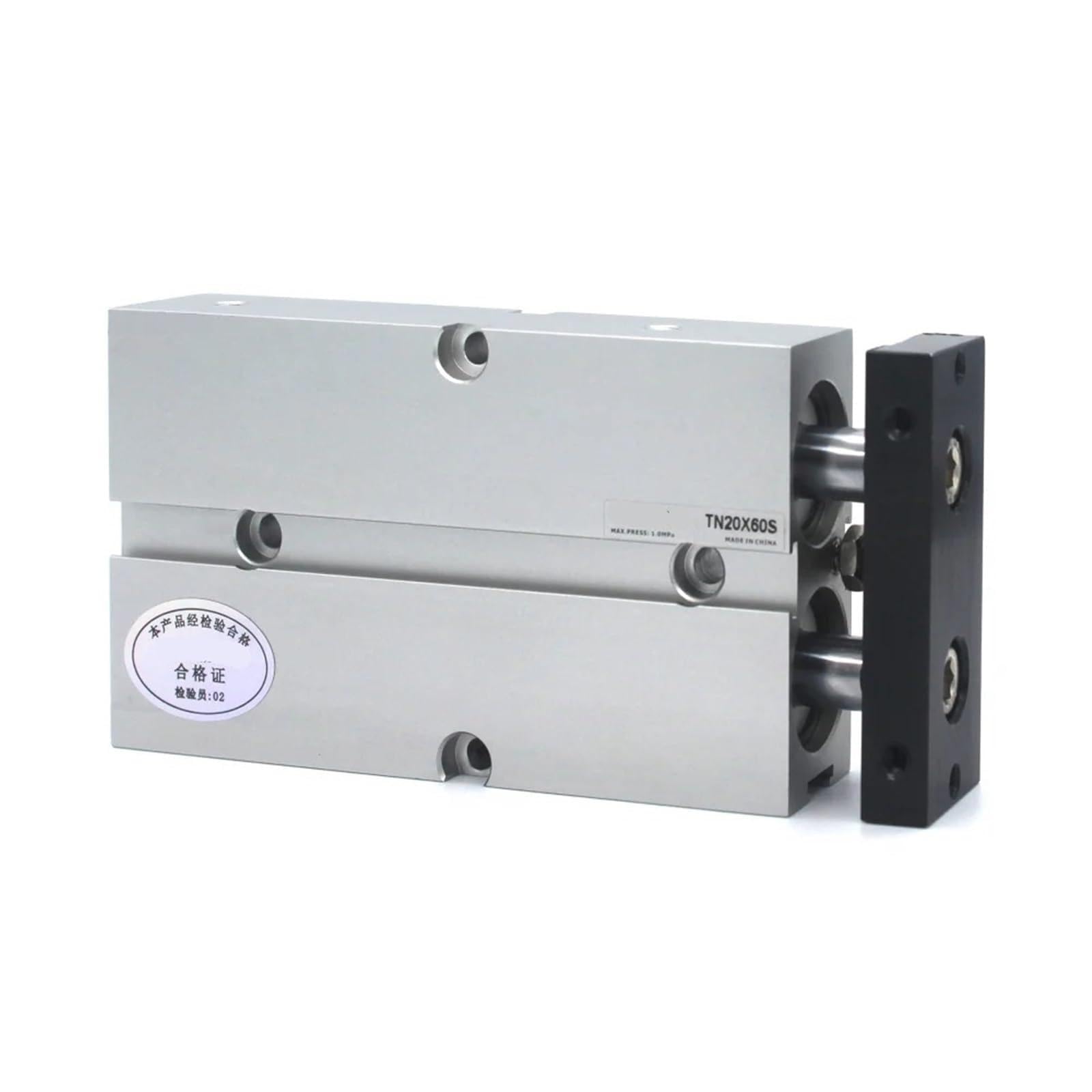 Vérin TN20X60S pneumatique anti-rotation double tige pour montage machine