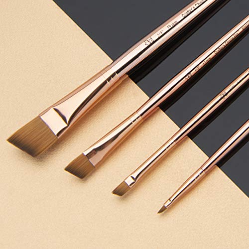 Royal & Langnickel Crafter's Choice Pro Synthetic Sable Angular Craft Brush Set, 4Pc #TOP3