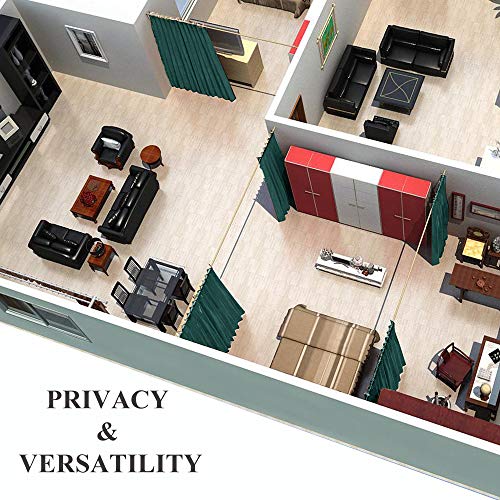 Image of NICETOWN Noise Reducing Room Dividers Curtains Screens Partitions, Full-Length Grommet Top Room Screen Divider Curtain Panel for Space Solution (Hunter Green, Single Pack, 15ft Wide x 8ft Long)