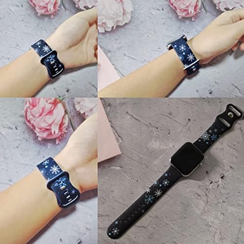 Miniatura 7 de Correa de reloj de Navidad compatible con Apple Watch de 1.496 in 1.575 in 1.614 in 1.654 in 1.732 in 1.772 in, correa de silicona para reloj de