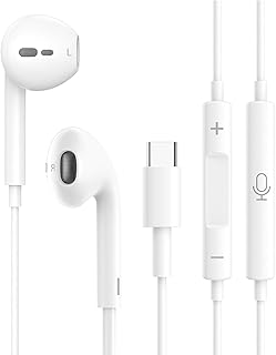 USB C Kopfhörer mit Kabel für iPhone 16, HiFi Stereo In-Ear Kopfhörer mit Noise Isolating,Kabelgebunden mit Mikrofon und Lautstärkeregler,Kompatibel mit iPhone 16/15/Plus/Pro Max,Galaxy S24/S23/Ultra