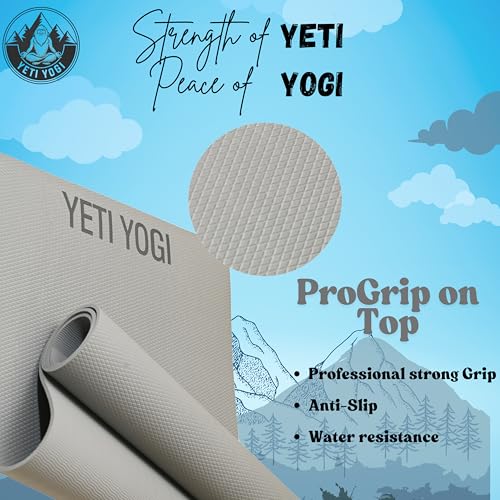 Image of Eva Yoga Mat for Exercise, Anti-Slip Workout Mat for Unisex, Durable & Comfortable Yoga Mats for Home, Gym, and Pilates (Grey, 6mm)