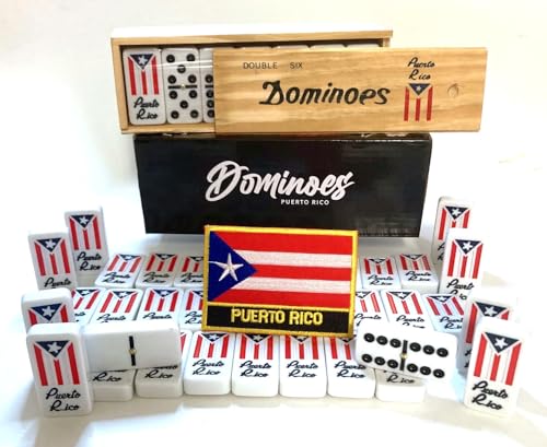 Puerto Rico Dominoes Set Juego de Domino con Caja de Madera miniatura 3