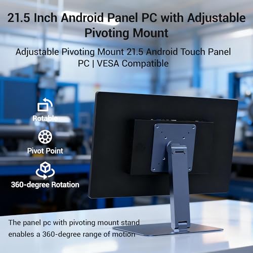 Panel PC-HEIGAOLAPC Industrie Touch Panel All in One 21.5 Zoll mit Schwenkhalterung, Touchscreen PC Android 12 RK3399 4GB RAM 64GB ROM, 1920*1080 IPS, HDMI 2.0, USB3.0*1, USB2.0*3, RJ-45 LAN, RS232