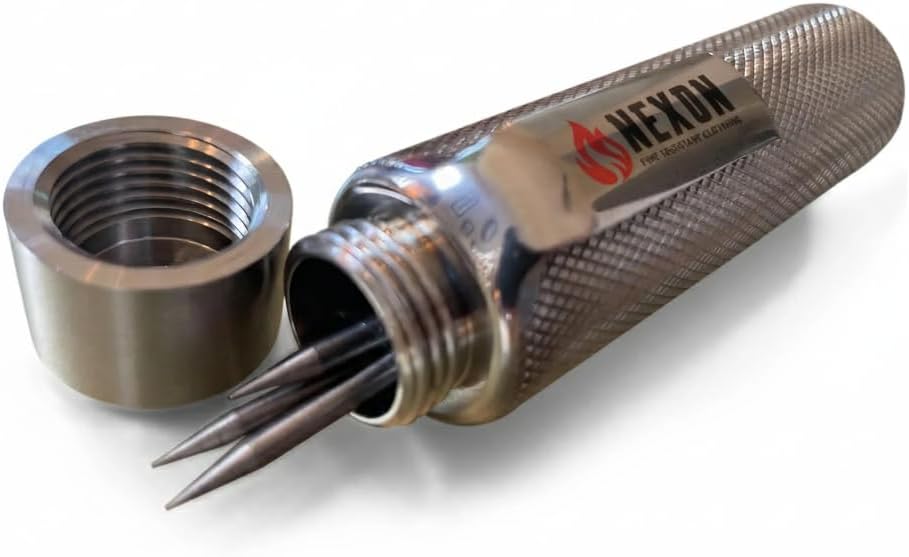 Nexon SS Tungsten Electrode Holder 4 Inch – Solid 304 Stainless Steel, Mirror Shine Finish, Welding Electrode Clamp with Pocket Clip for TIG/MIG Welding – Heavy Duty, Durable, High-Performance