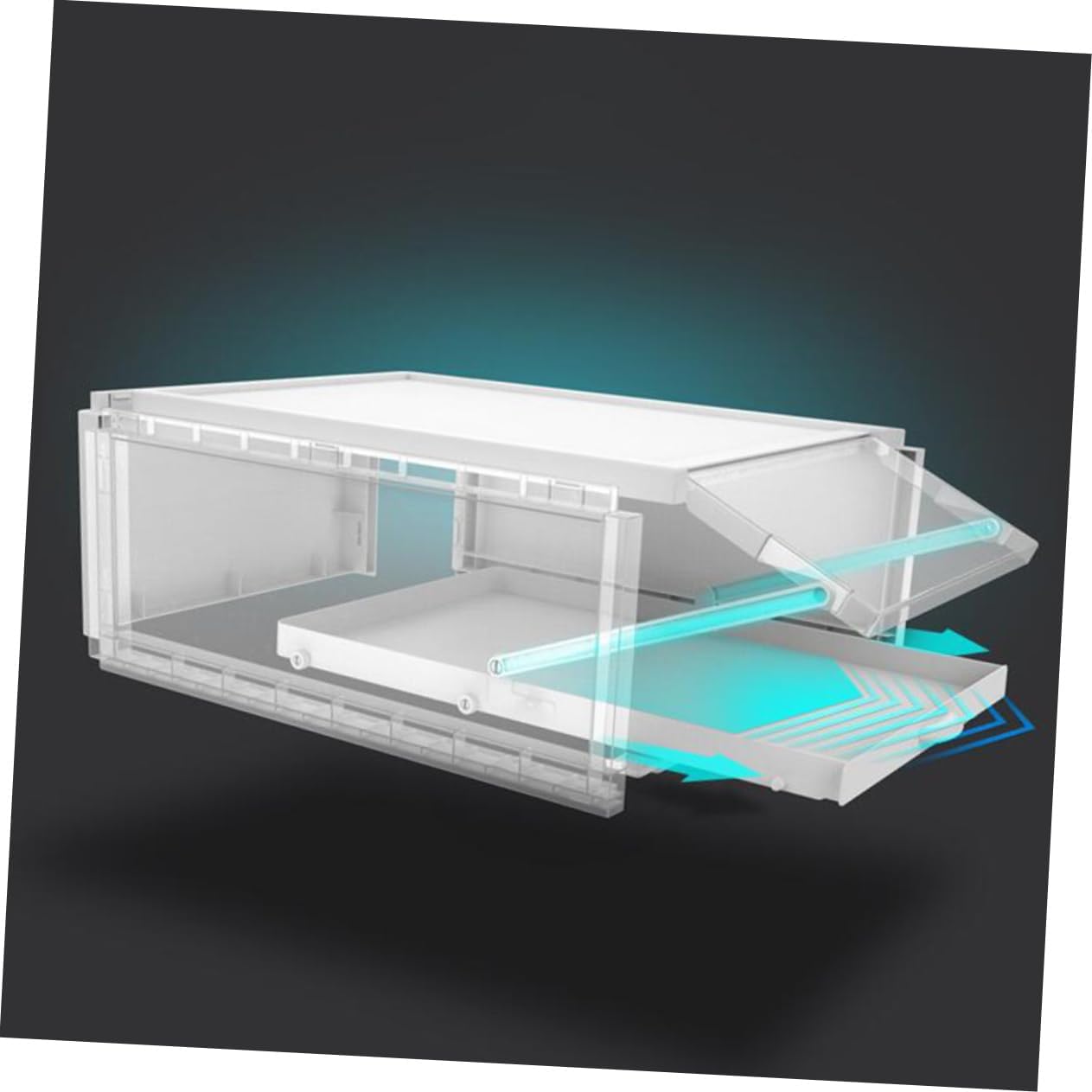 CHILDWEET 3pcs Organizer for Shoes Plastic Shoebox Storage Shoebox Cabinet Easy Access Moisture Protection Grey