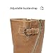 DREAM PAIRS Girls Buckle Zipper Knee High Winter Boots,Size 5 Big Kid,Camel,ATLANTA-K