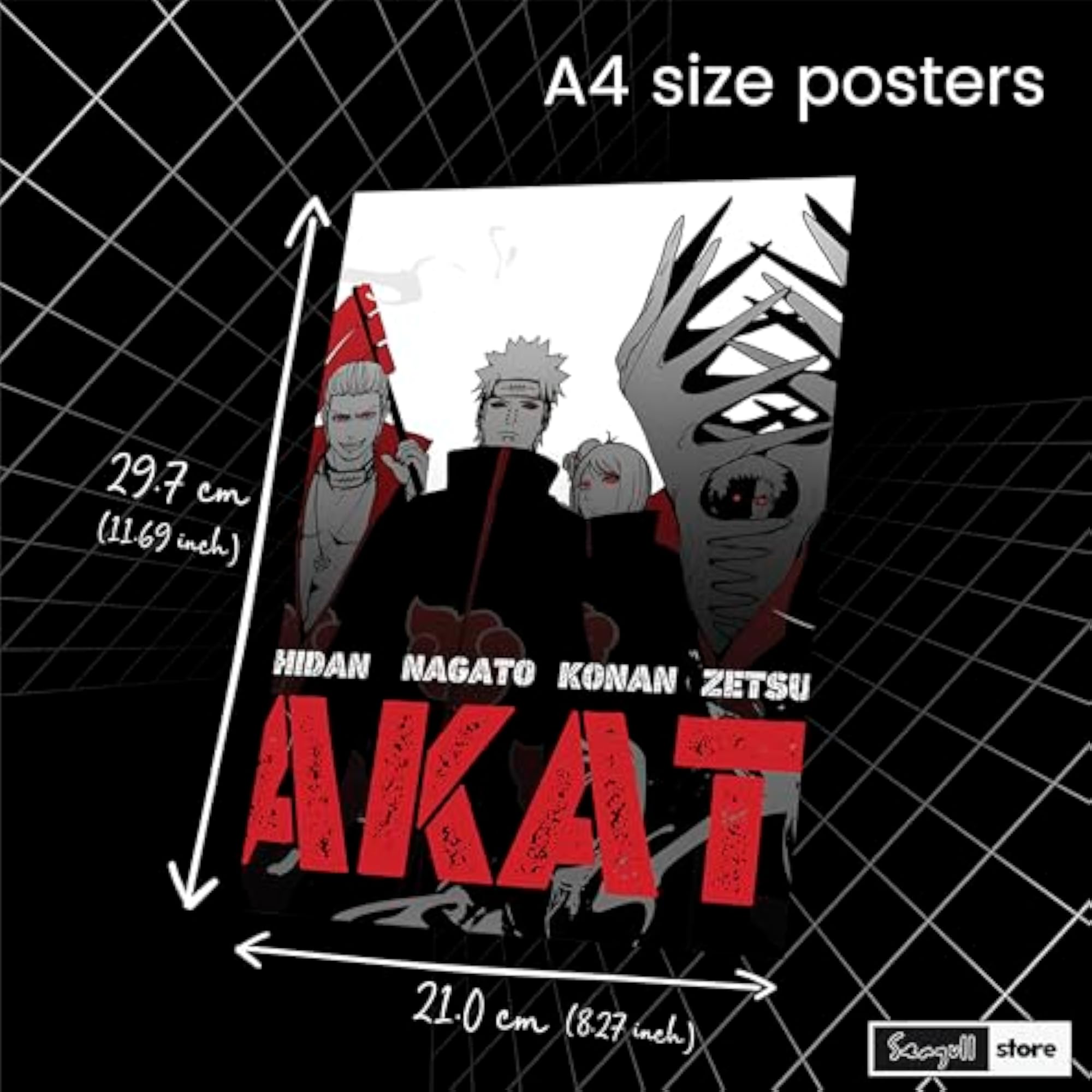 Store Naruto Akatsuki Wall Poster A4 Size