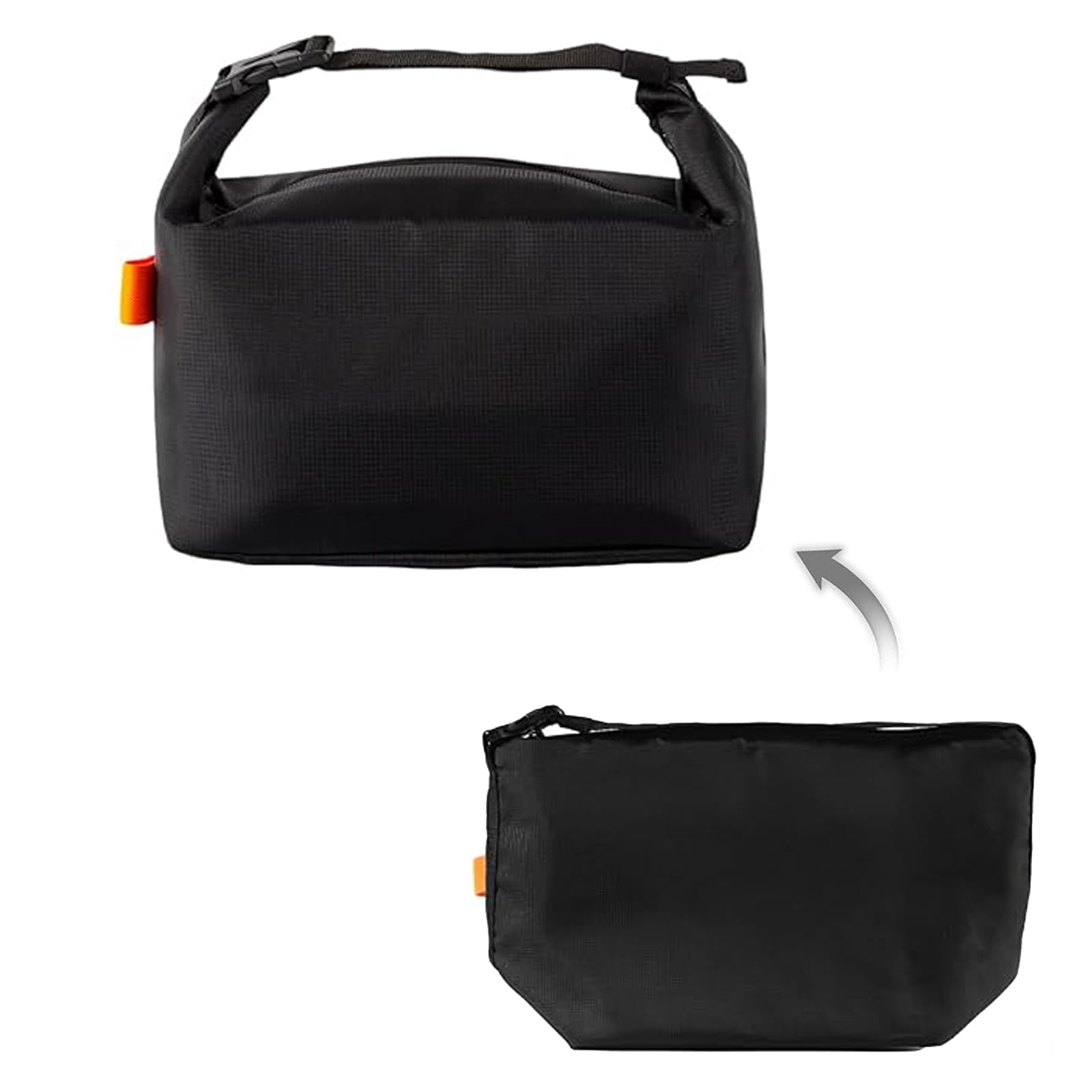 KhgFov Black Lunch Bag, Lunch Bag, Cool Bag with Portable Design, Suitable for Office, School and Outdoor Activities, Compact Cool Bags in Black, for Carrying to Work or Picnics