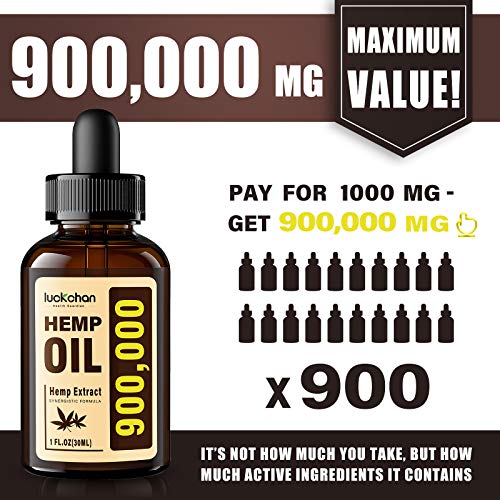 LUCKCHAN (4-Pack) Premium Hemp Oil - Helps Anxiety, Stress, Relaxation, Calming, Sleep - Natural Extract, Vegan, Non-GMO - Organic Hemp Tincture Drops - Image 3