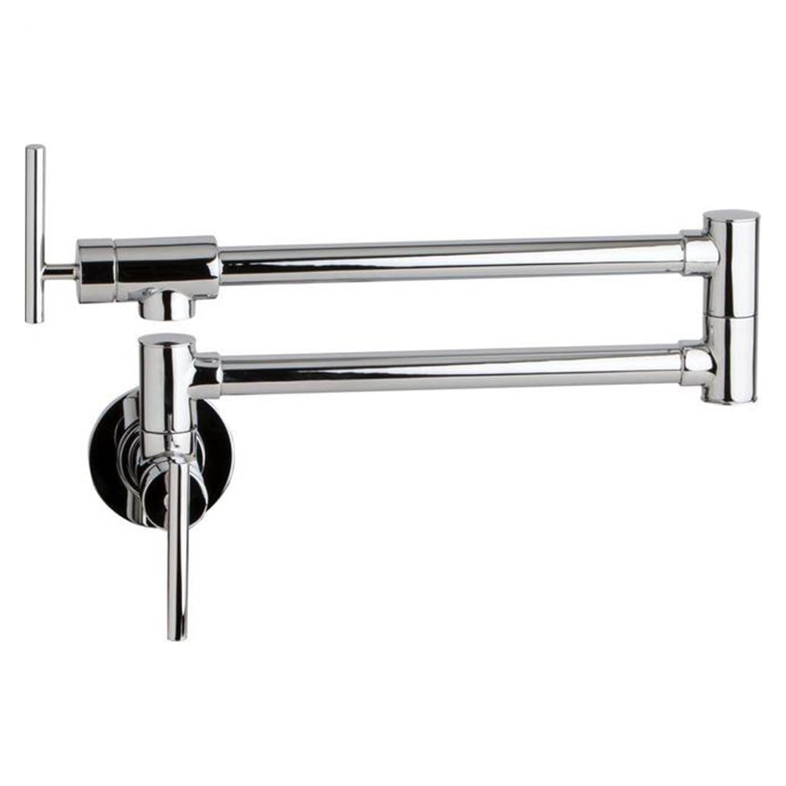 Robinet de cuisine mural pliable en laiton chromé pour remplissage de pot