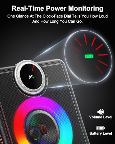 Image of JYX Karaoke Machine with 2 Wireless Microphones, Bluetooth Party Speaker | Powerful Bass & Clear Vocals for Karaoke, 24H Portable Entertainment, Rhythm-Synced LED Party Lights, Classic Premium Finish