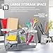 Flexzion Desk Caddy Organizer Set (Silver Gray) - Metal Mesh Desktop Caddy with Drawers, 6 Compartments, and Pencil Holder for Women & Men - Desktop Organizer and Storage for Work or Office Supplies