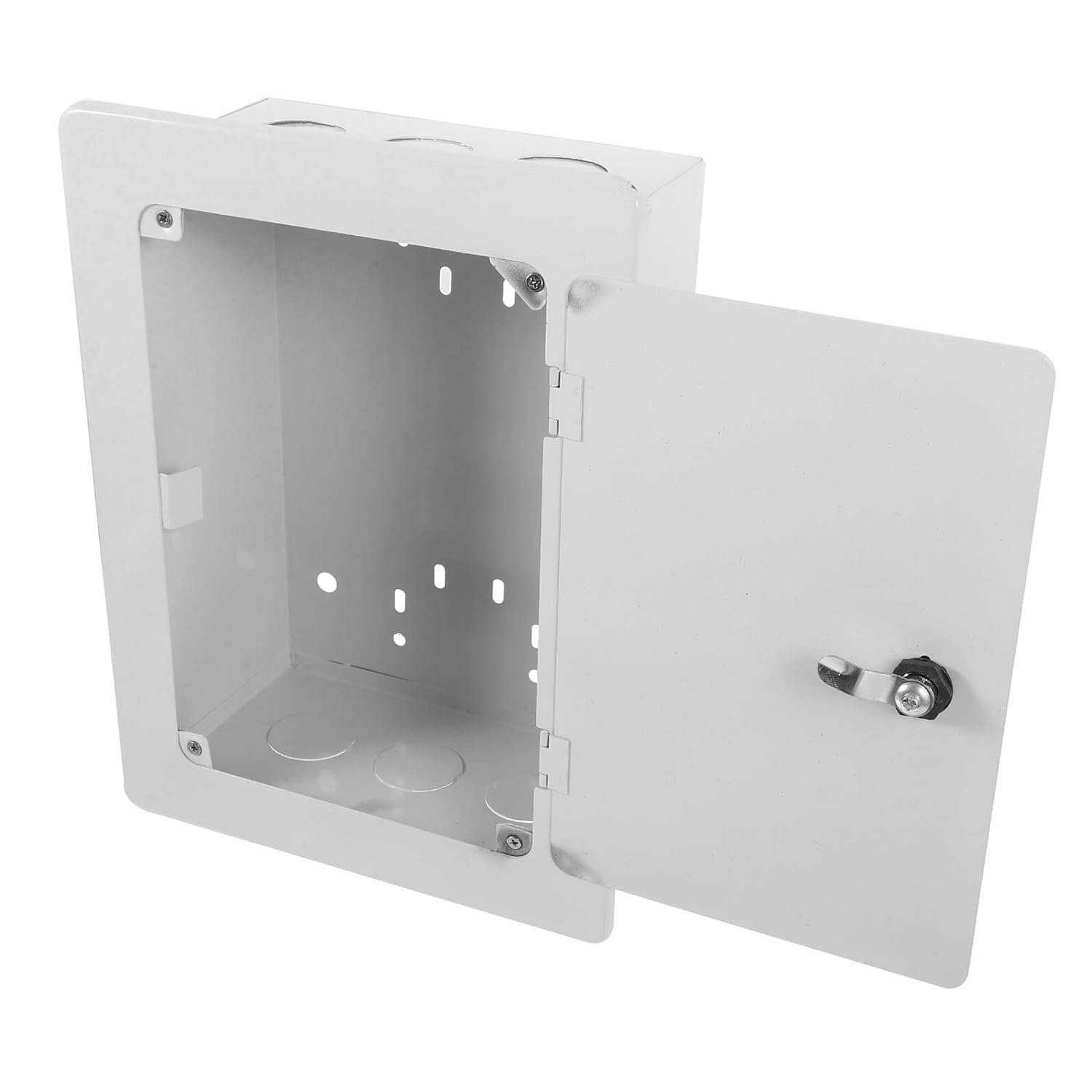 Outdoor Wall-Mount Circuit Breaker Box Electrical Junction Enclosure Cold Rolled Phone Module Cable Housing for TV Telephone Devices Weatherproof Breaker Enclosure