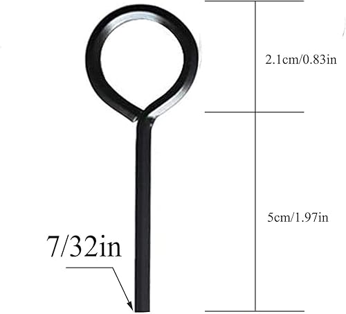 Miniatura 2 de Llave hexagonal estándar de 732 pulgadas con bucle completo, llave Allen para dispositivos de salida de pánico, metal sólido, 10 paquetes (732,