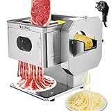 TERUISI Meat Cutter Machine, 850W Commercial Meat Slicer with Side Vegetable Slicing & Shredding, 3-In-1 Electric Food Slicer for Slices Cubes Minces, 550LBS/H, Asia Plug 220V (Slice Thickness: 3.5mm)