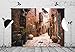 BELECO 7x5ft Fabric Jerusalem Old City Street Backdrop Retro Stone Houses Wall Flowerpots Israel Background for Party Decorations Kids Adults Portrait Photoshoot Studio Photography Background Props