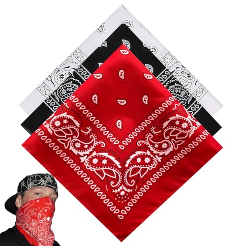 3 Stück, Bandana Damen Herren, Kopftuch, Halstuch Herren,...