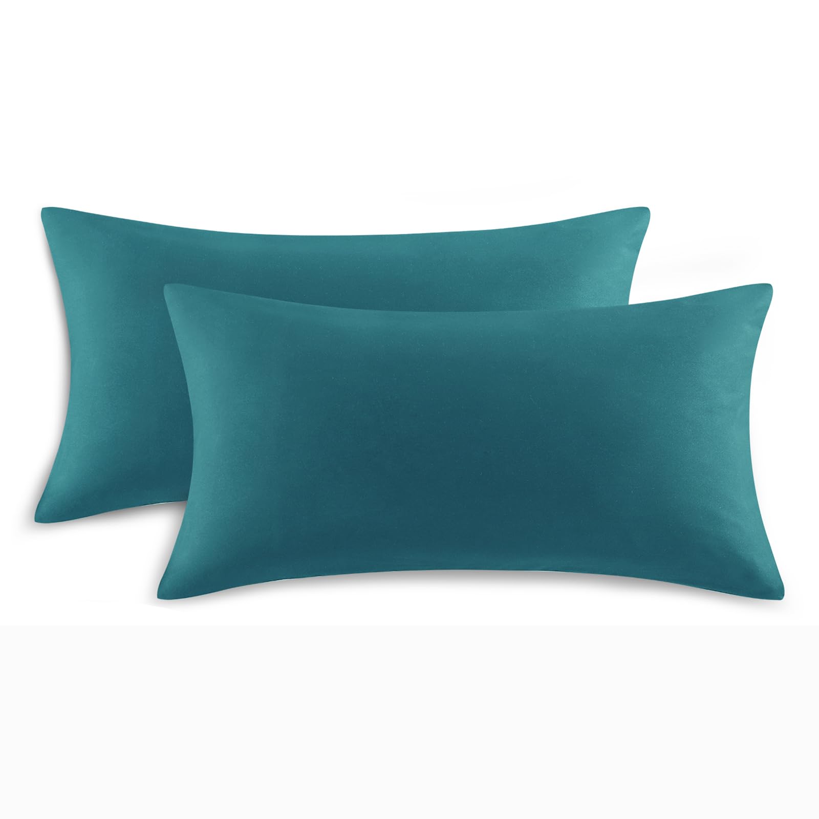 Tifschlaf King Size Pillow Cases 2 Pack - Teal Kingsize Pillowcases Plain, Super Soft Brushed Microfiber Pillow Covers With Envelope Closure, Petrol 50 x 90 cm — image 1