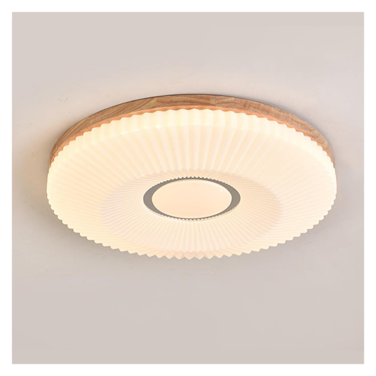 Lámpara de techo rústica de madera LED regulable para dormitorio 8