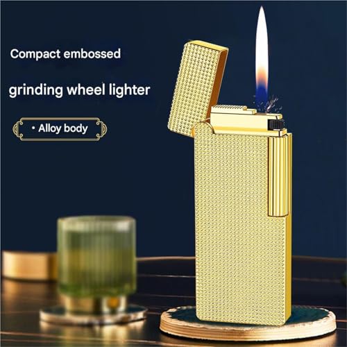 Encendedor Butano Retro Narrow Flip Dorado miniatura 2