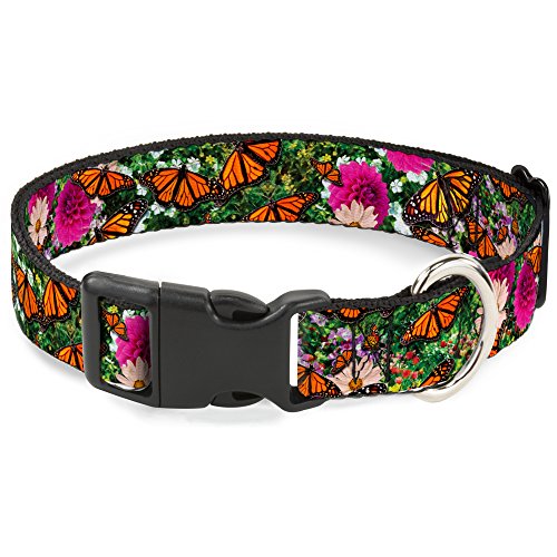 Collar de plástico resistente con hebilla y diseño de mariposa monarca viva 2