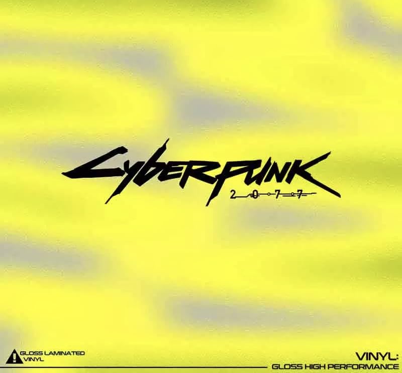 Image of Cyberpunk Vinyl Sticker Cyberpunk car Decal Cyberpunk car Sticker Water Proof Cyberpunk Sticker Reflective for car for Laptop (Black)