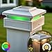 Classy Caps Lumineer Smart Solar Post Cap SLT727 - RGB Color and Warm/Cool Adjustable Light for Fence & Deck - Fits 3.5