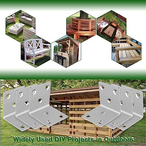 40PCS 1.5'' Metal Angle Brackets,304 Stainless Steel Heavy Duty Angle Bracket with Slot, 90° L Brackets for Wood, Corner Shelf Brackets for Furniture, Book Shelf(Silver,1.5X1.5X0.08IN) by High-PQ - Image 7
