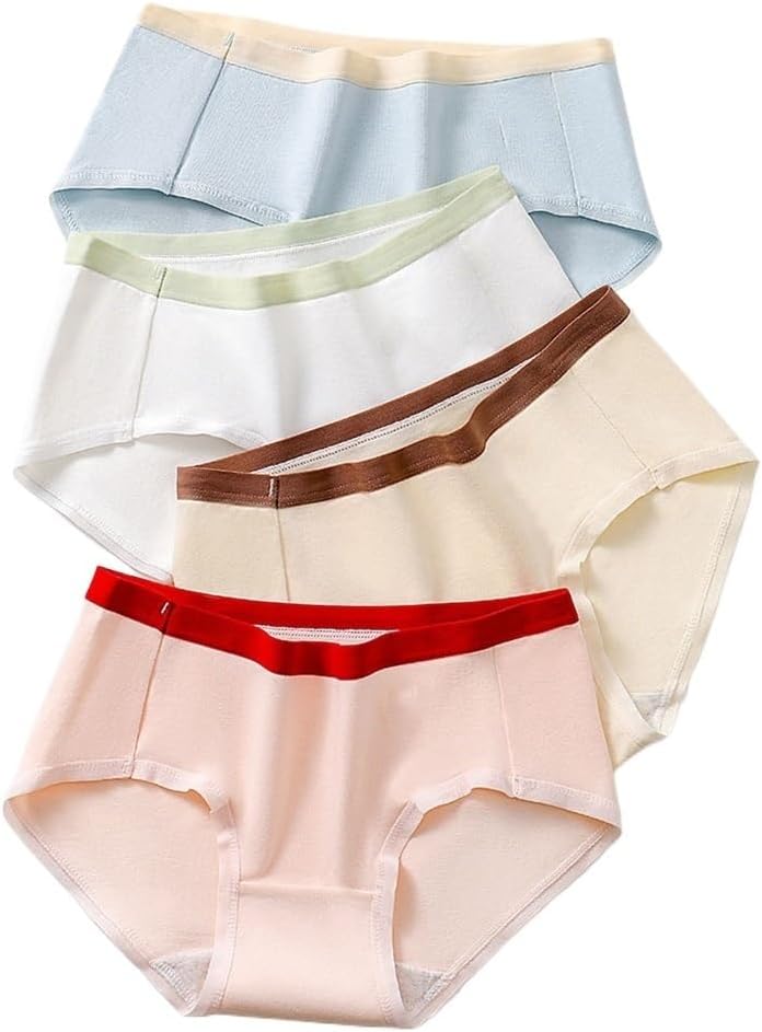 Women's Underwear, All Cotton, Medium Waist, Seamless Triangle Shorts