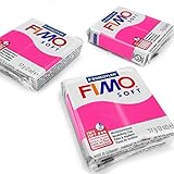 Staedtler FIMO Soft Lot de 3 pâtes à modeler en polymère Framboise