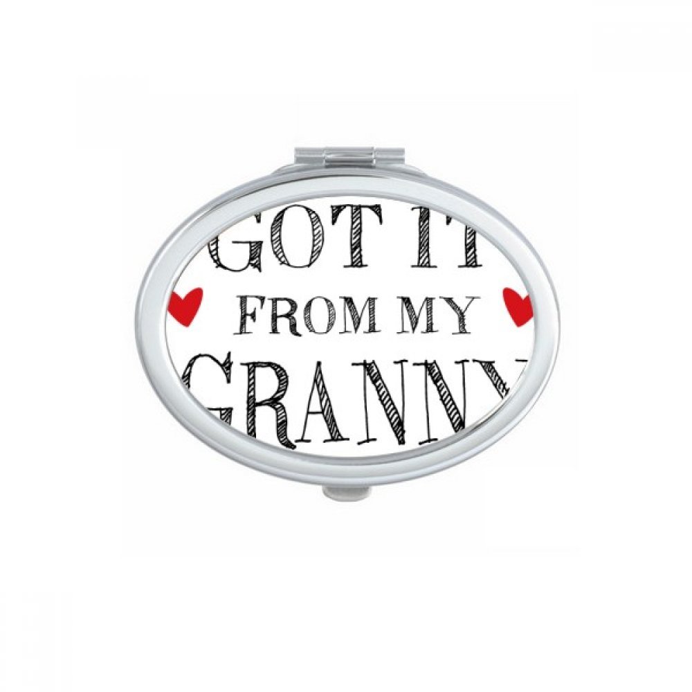 Miroir de maquillage cadeau grand-mère petit format ovale portable pour fête des mères et anniversaires