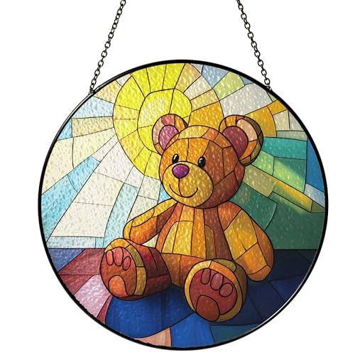 Stained Glass Teddy Bear Ornaments Suncatcher Unique Gift Edition
