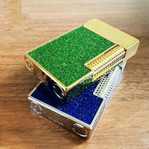 Encendedor de gas butano de latón con tapa abatible y rueda lateral miniatura 3